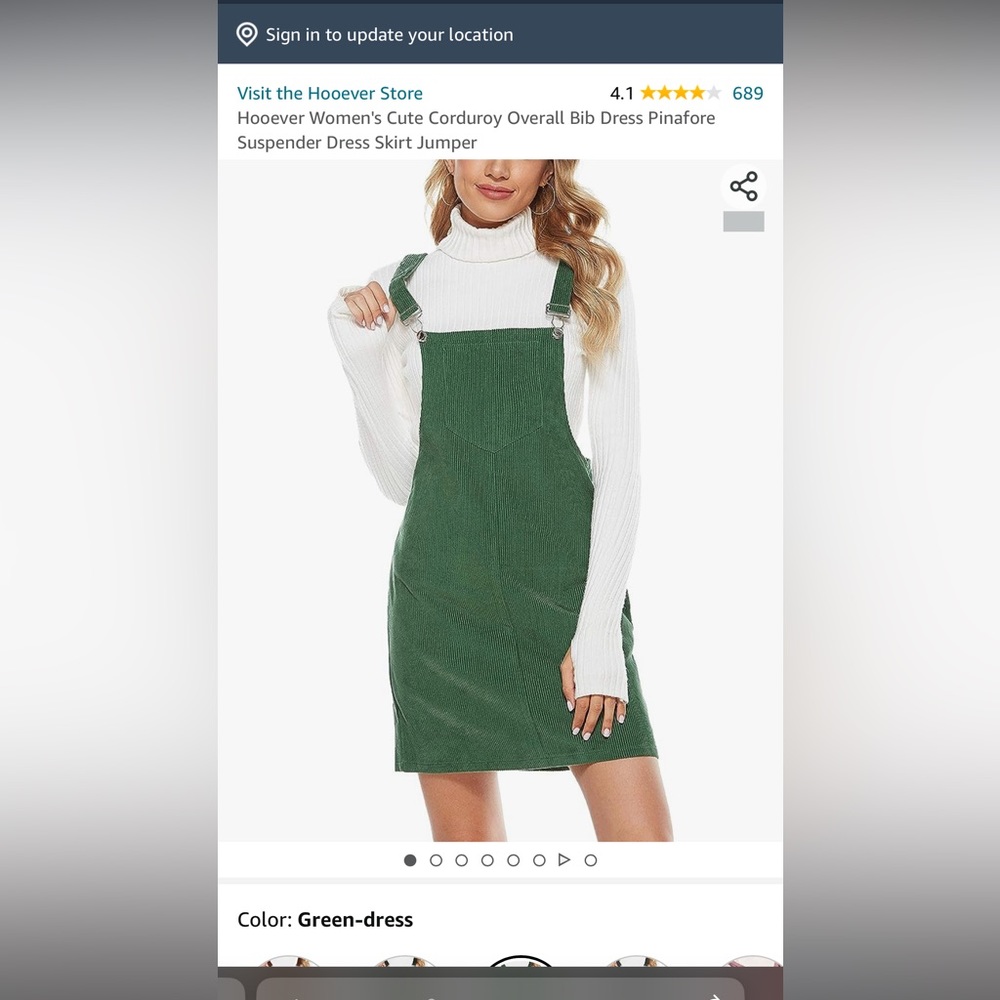 Hooever Corduroy Overall Dress